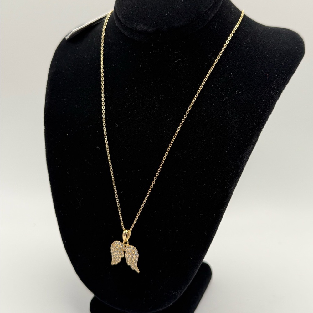 Blu Sage Gold Wing Pendant Necklace